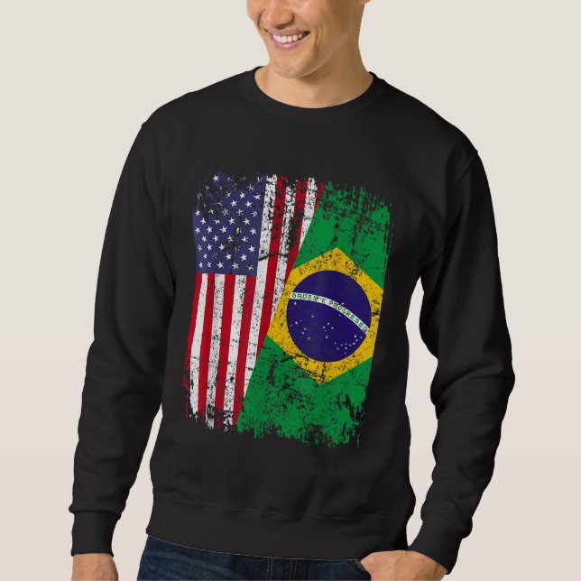Moletom BRASILEIRO ROOTS Half American Flag BRASIIL (Frente)