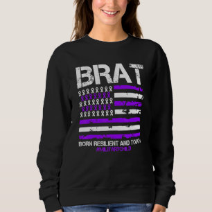 Moletom Brat Purple Up American Flag April Militar Child