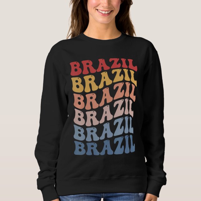 Moletom Brazil Groovy Retro Brazilian (Frente)