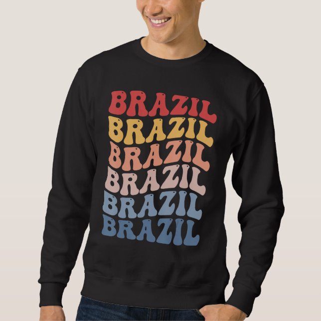 Moletom Brazil Groovy Retro Brazilian (Frente)