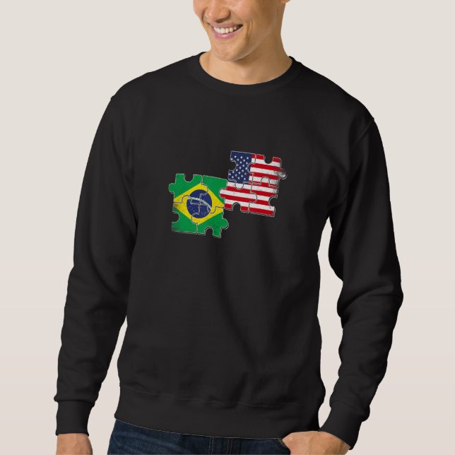 Moletom Brazil USA Brazilian American Flag (Frente)