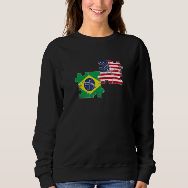 Moletom Brazil USA Brazilian American Flag (Frente)