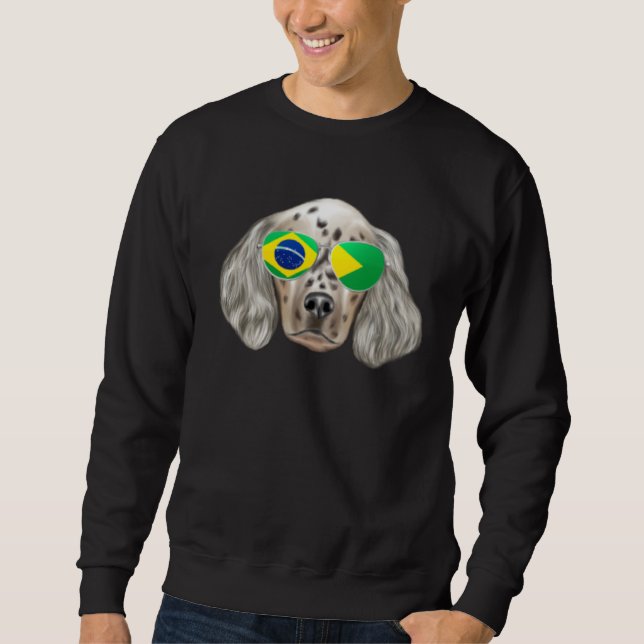 Moletom Brazilian Flag English Setter Dog Brazil Pocket (Frente)