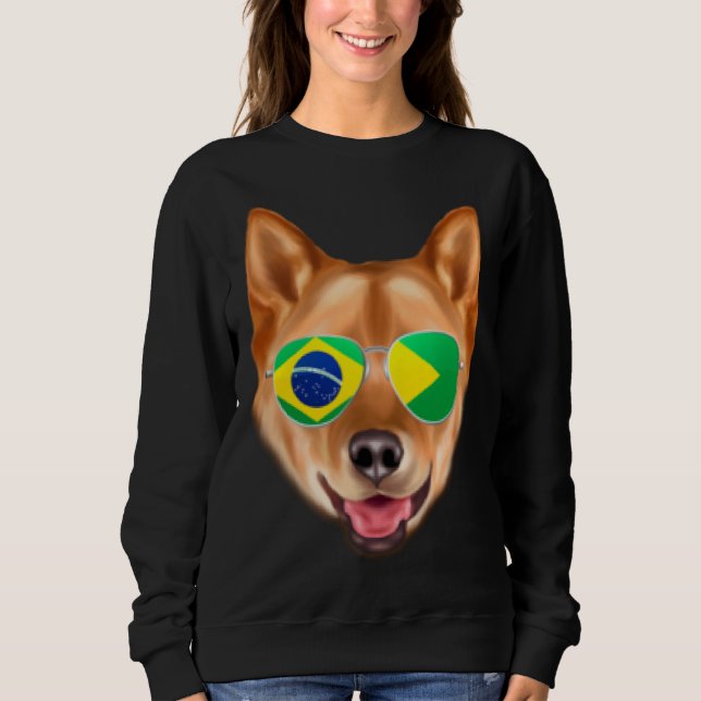 Moletom Brazilian Flag Finnish Spitz Dog Brazil Pocket (Frente)