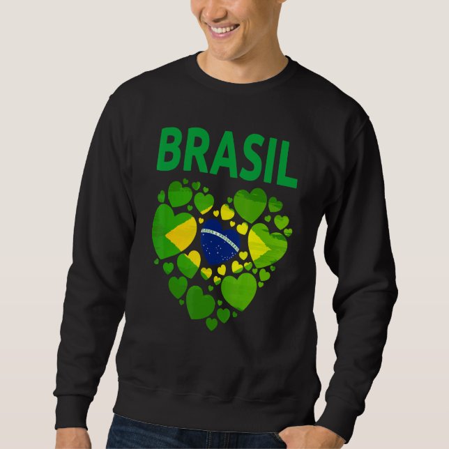 Moletom Brazilian Flag Heart Idea For Women & Brazil Flag  (Frente)