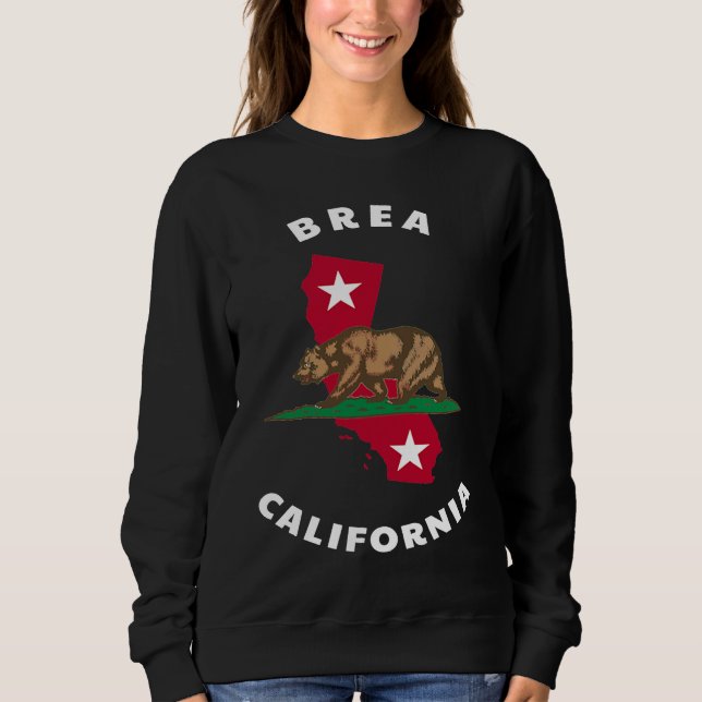 Moletom Brea California CA Flag and Bear Badge Souvenir (Frente)
