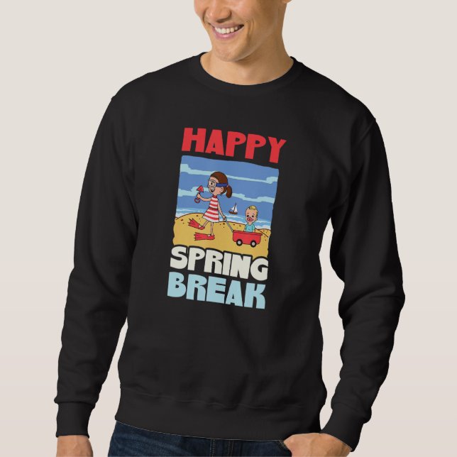 Moletom Break de primavera Feliz (Frente)