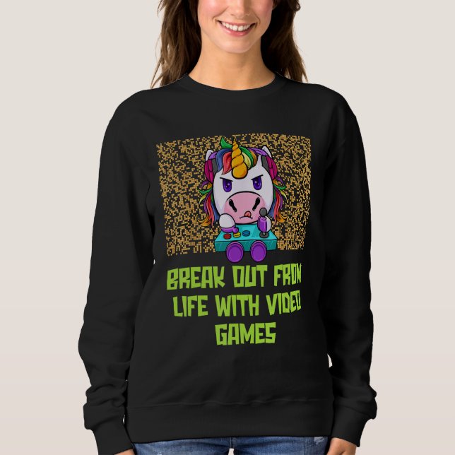 Moletom Break Out from Life with Games  Gamer Humor Gaming (Frente)