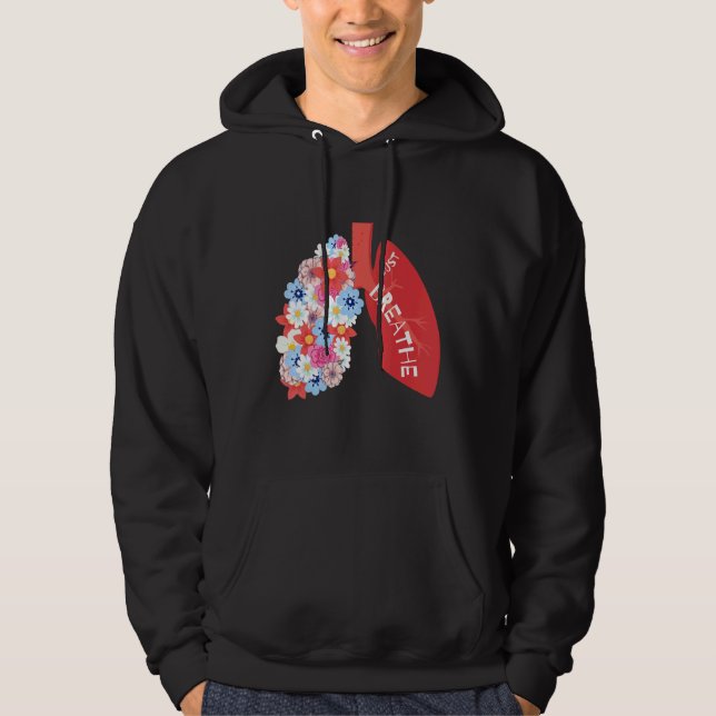 Moletom Breathe Floral Lung Respiratory Therapist RT (Frente)