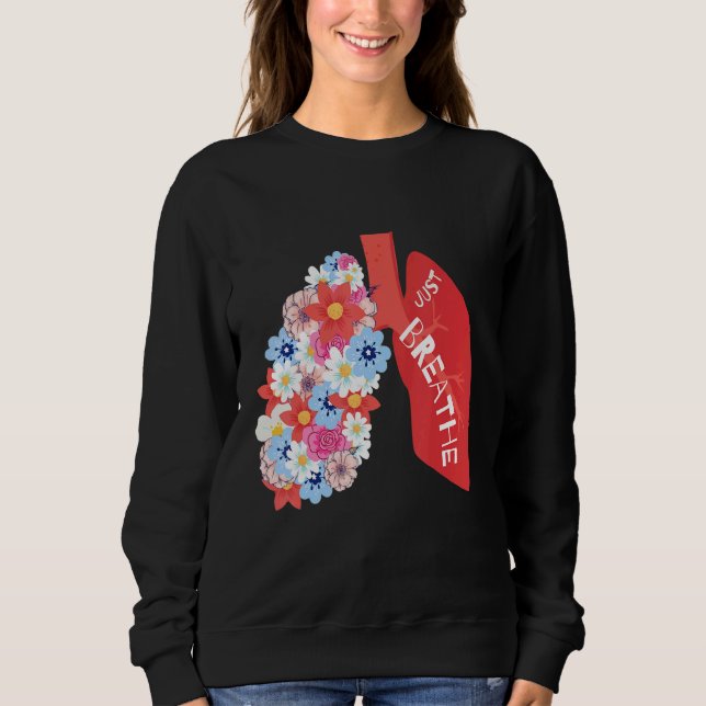 Moletom Breathe Floral Lung Respiratory Therapist RT (Frente)