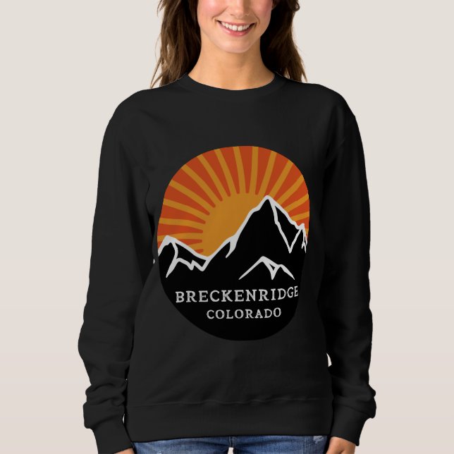 Moletom Breckenridge Colorado Retro Sunset Mounties Vinta (Frente)