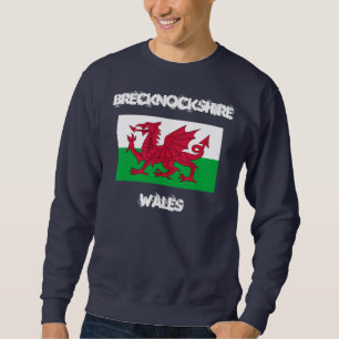 Moletom Brecknockshire, País de Gales com bandeira galesa