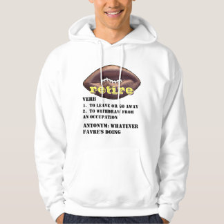 Moletom Brett Favre: O significado da palavra APOSENTA-SE