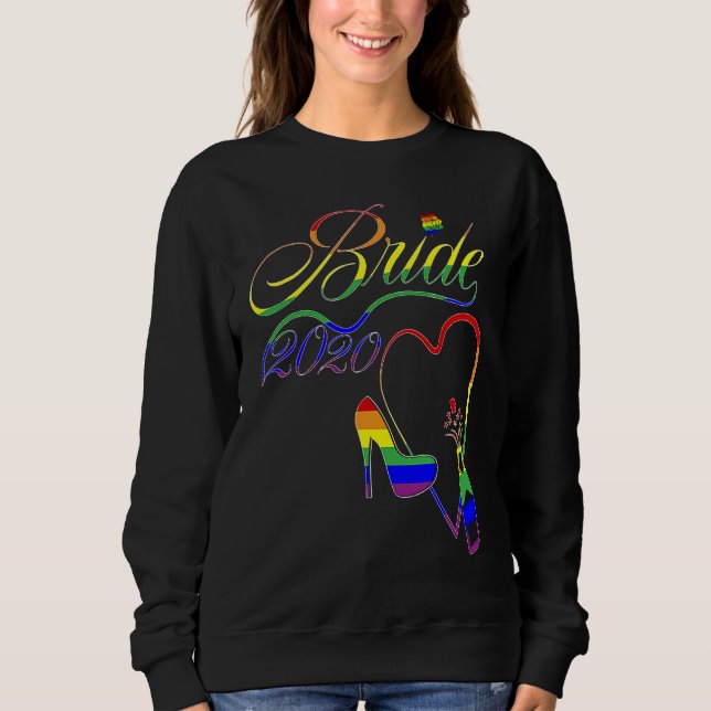 Moletom Bride 2020 LGBT Gay Lesbian Pride Wedding 2020 (Frente)
