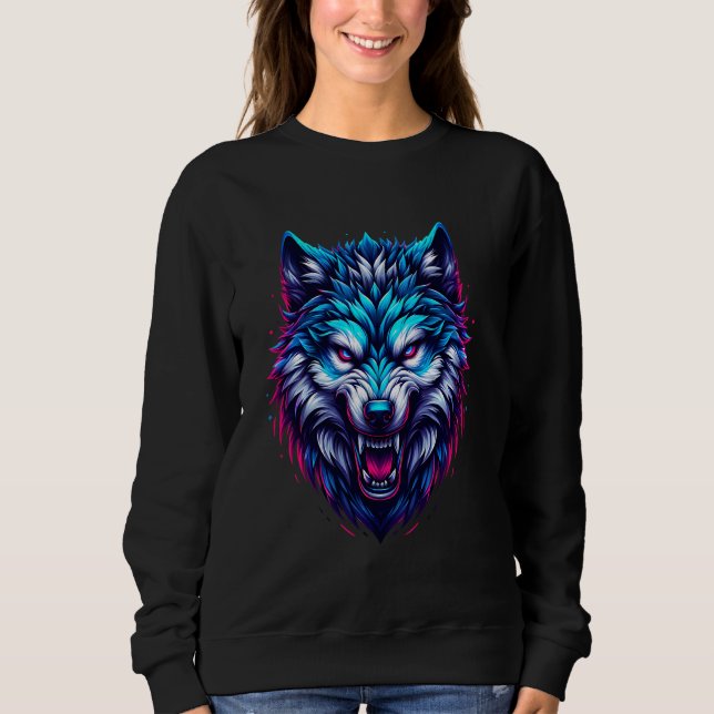 Moletom Bright Colorida Wolf Splash Art (Frente)