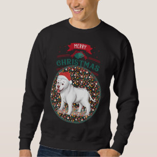 Moletom Brilho Branco Adorável com Cristo de Feliz Santa H