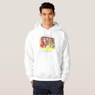 Moletom Brinquedos Criadores, camisola branca com capuz