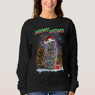 Moletom British Blue Shorthair Luzes da Árvore de Natal Ch