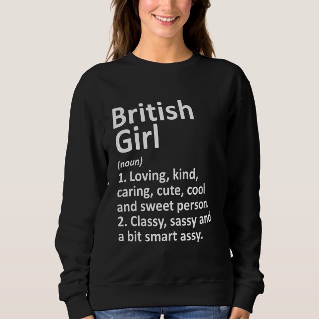 Moletom British Girl United Kingdom Funny Country Roots D (Frente)