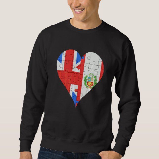 Moletom British Peruvian Flag Heart (Frente)