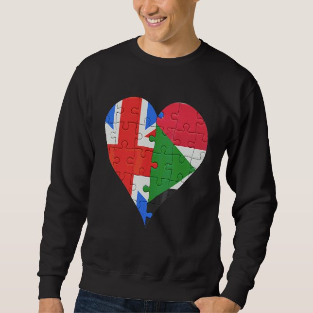 Moletom British Sudanese Flag Heart (Frente)