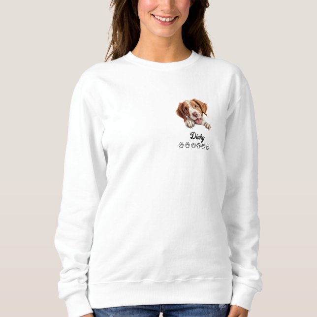Moletom Brittany Spaniel Dog Personalizado T-Shirt (Frente)