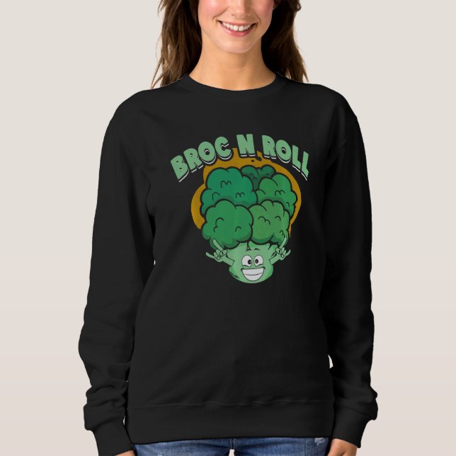 Moletom Broc N Roll  Vegan Vegetarian Broccoli Vegetable (Frente)