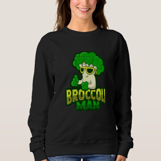 Moletom Broccoli Man Pun Para Uma Comida De Vegan (Frente)