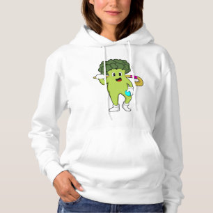 Moletom Broccoli no Hockey com taco de Hóquei