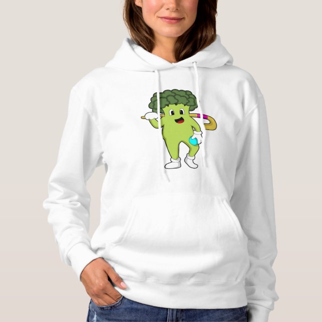 Moletom Broccoli no Hockey com taco de Hóquei (Frente)