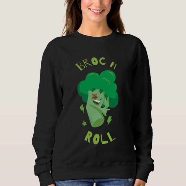 Moletom Broc'n'roll I Broccoli Vegetables Music Vegan Vege (Frente)