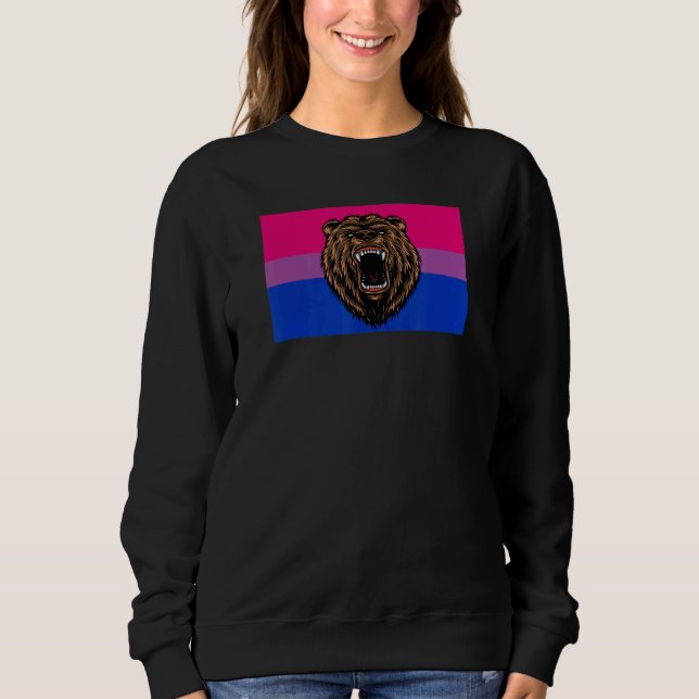 Moletom Brown Grizzly Bear Love Bisexual Pride Flag Wild F (Frente)