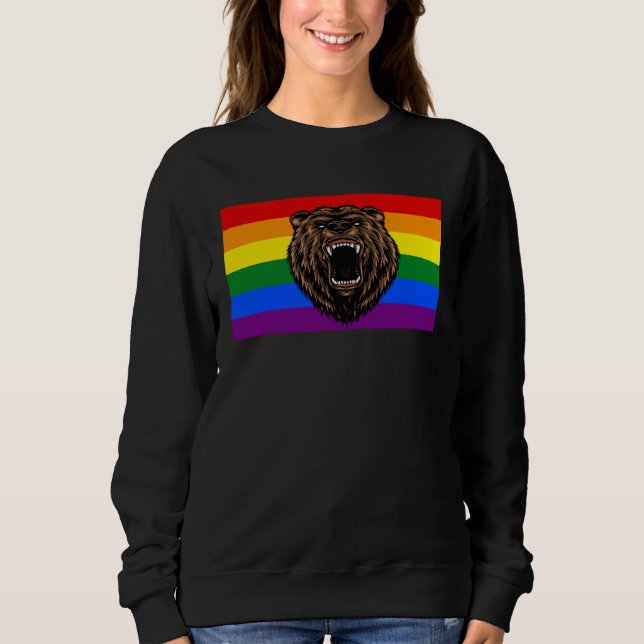 Moletom Brown Grizzly Bear Love Gay Pride Flag Wild Forest (Frente)