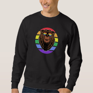 Moletom Brown Grizzly Bear Orgulho gay Flag Rainbow Califo