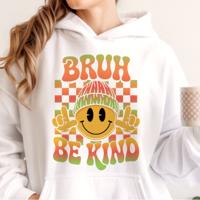 Moletom Bruh Be Kind Happy Face Beanie Gradiente Tropical (Criador carregado)