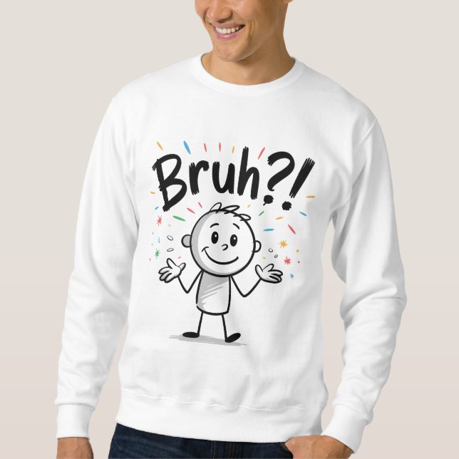 Moletom Bruh? Cartoon Engraçado Figura (Frente)