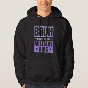 Moletom Bruh Purple para Crianças Militares Mês Ch Militar