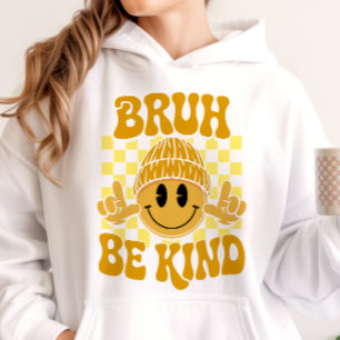 Moletom Bruh Seja Gentil Rosto Feliz Gorro Amarelo
