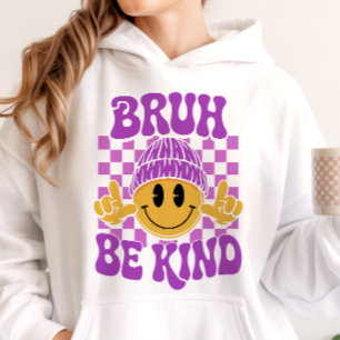 Moletom Bruh Seja Gentil Rosto Feliz Gorro Roxo