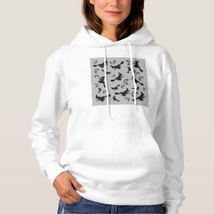 Moletom Bruxa voadora entre meia lua na noite de Halloween