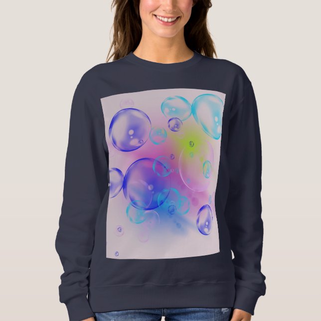 Moletom BUBBLES - Imagem Abstrato colorida da arte fractal (Frente)