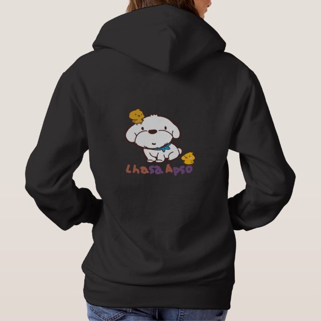 Moletom bubu e guagua( Lhasa apso e frango pequeno) (Verso)