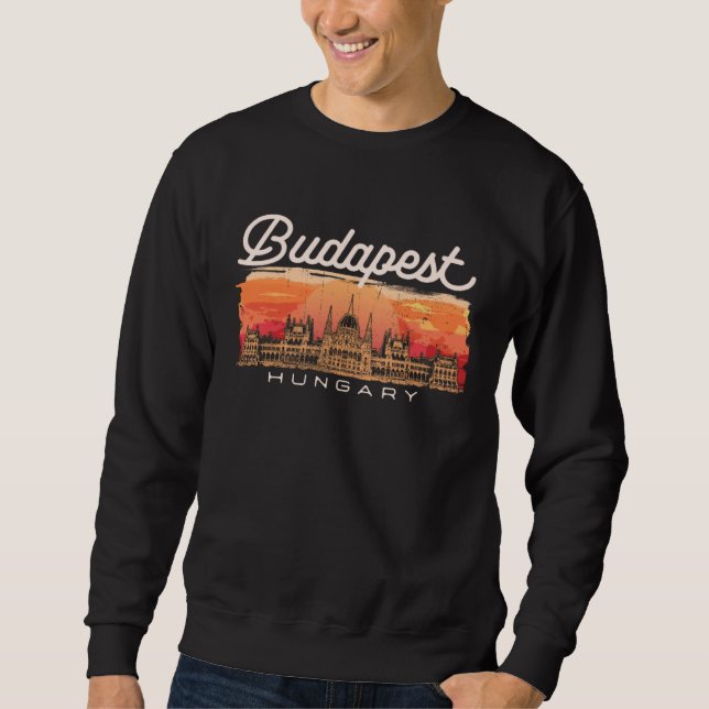 Moletom Budapest Hungary Vacationer Historian Traveler (Frente)