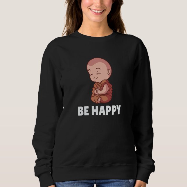 Moletom Buddha Monk Namaste Praying Pray Smile Happy Laugh (Frente)