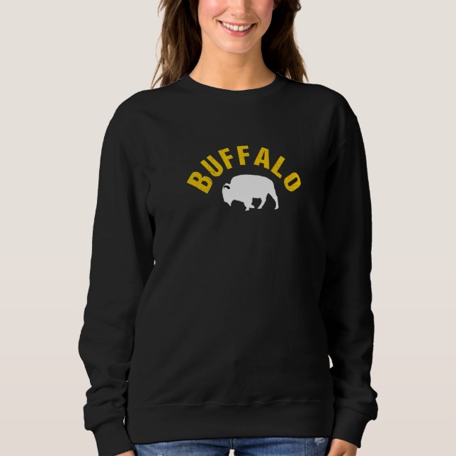 Moletom Buf Amarelo Buf Buffalo Throwback Retro Buf New Yo (Frente)
