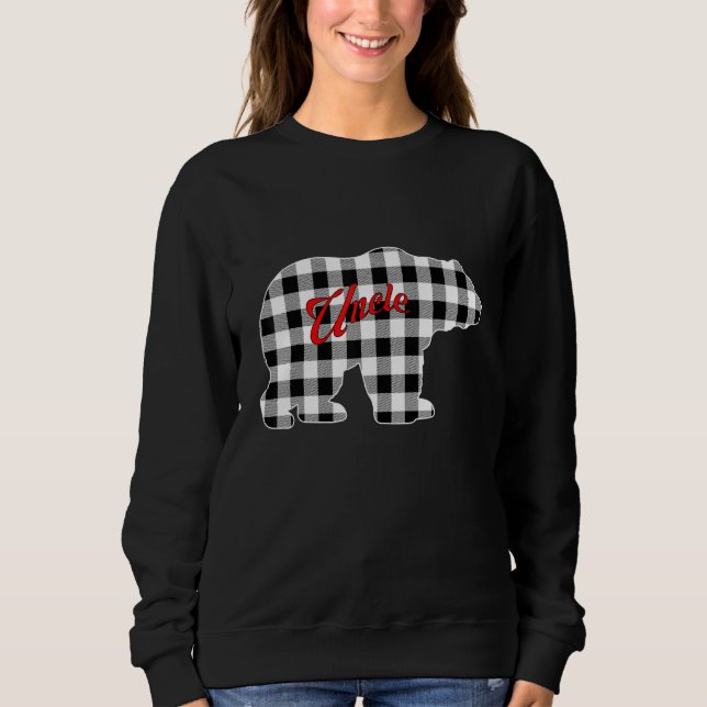 Moletom Buffalo Black and White Plaid Uncle Bear Christmas (Frente)