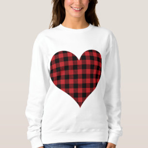 Moletom Buffalo Xadrez Heart Dia de os namorados Love Hood
