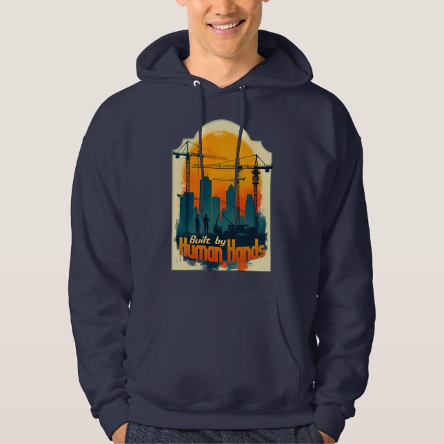 Moletom Built by Working Hands Labor Day Construction Desi (Frente)