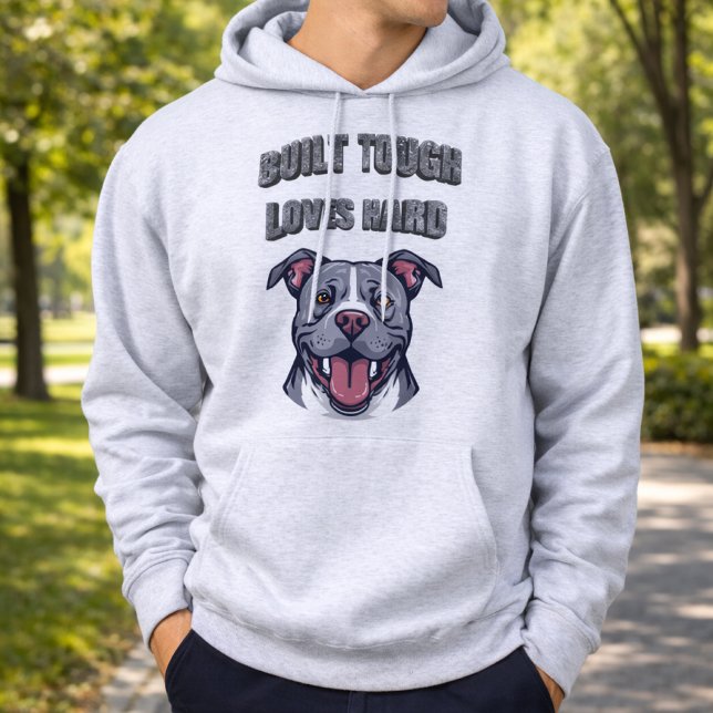 Moletom Built Tough Pit Bull - Bully Dog Lover Graphic Art (Criador carregado)