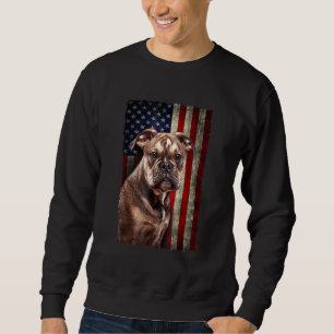 Moletom Buldogue American Flag Usa Patriotic Dog